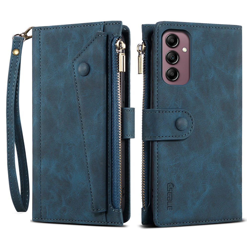 ESEBLE Star Series Phone Stand Case for Samsung Galaxy A14 5G Zipper Pocket Wallet Leather Phone Cover with Hand Strap ESEBLE Star Series Phone Stand Case for Samsung Galaxy A14 5G Zipper Pocket Wallet Leather Phone Cover with Hand Strap
